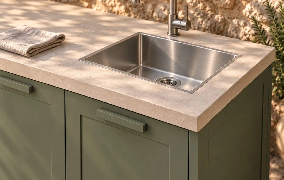 ISTRIANA concrete worktop and integrated sink