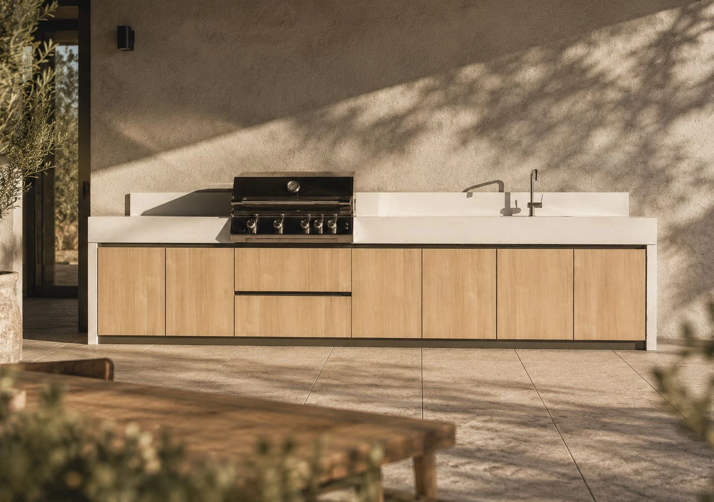 ROCK from the current Evoluta catalog, with a concrete frame and HPL exterior fronts