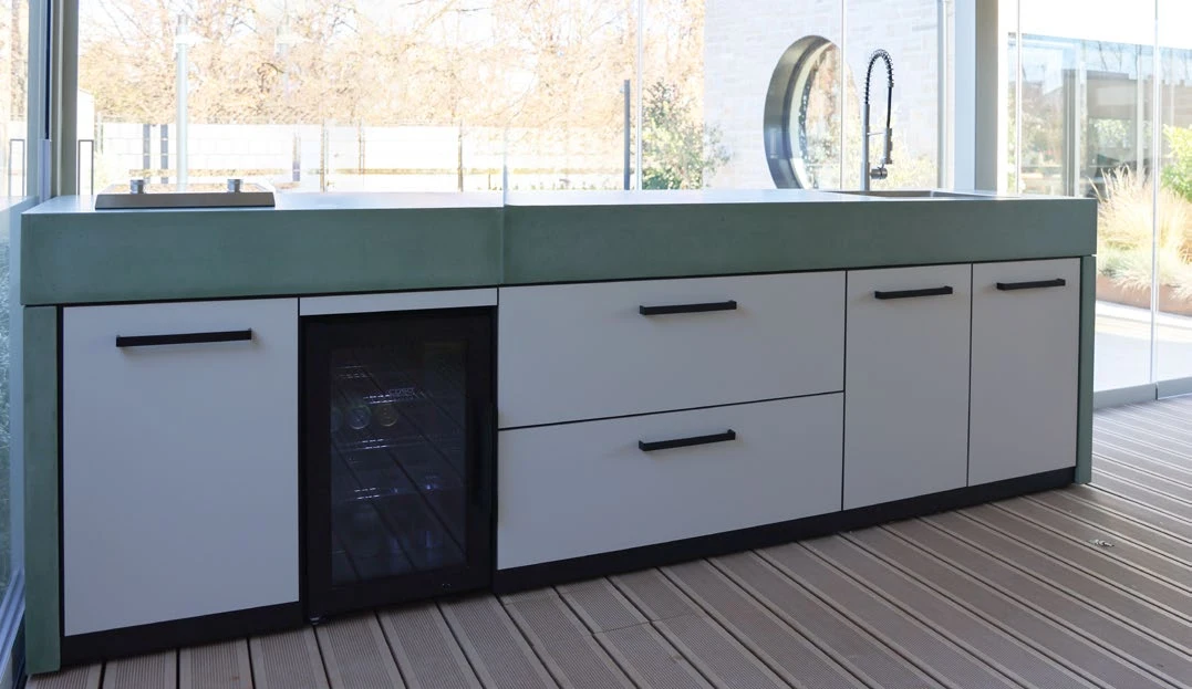 Detalle de una cocina de exterior Evoluta
